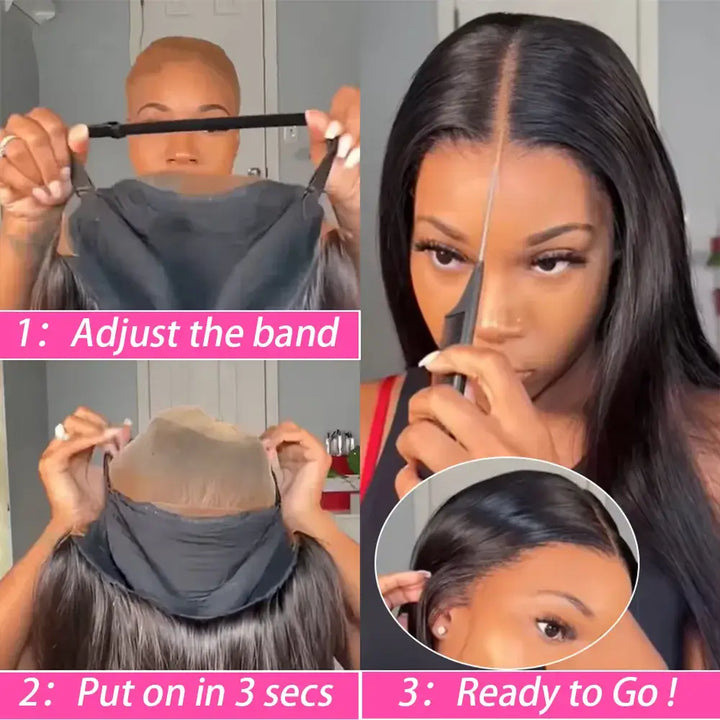 Wear Go Wig Pre Cut 6x4 Deep Wave Glueless Wig Pre Plucked Human Hair Wig