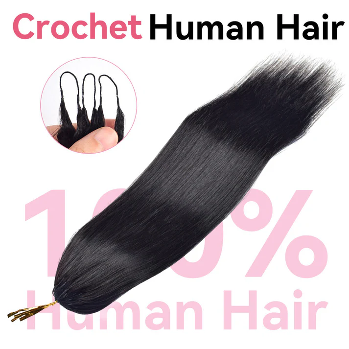 Bling Hair New In Silky Straight Feather Crochet Braid Natural Black Human Hair Extensions