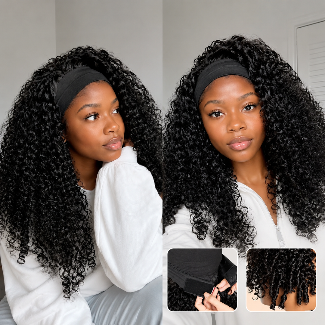 Super Sale Burmese Curly Headband Human Hair Wigs No Code Needed