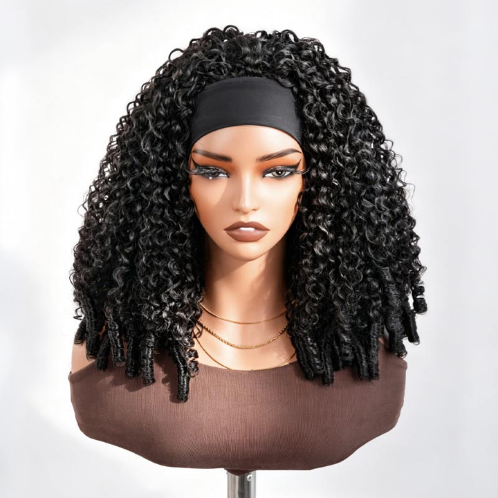 Super Sale Burmese Curly Headband Human Hair Wigs No Code Needed