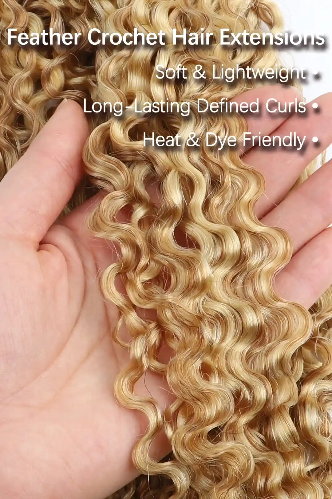 Bling Hair New In #27/613 Mixed Color Water Deep Wave Feather Crochet Human Hair Extensions