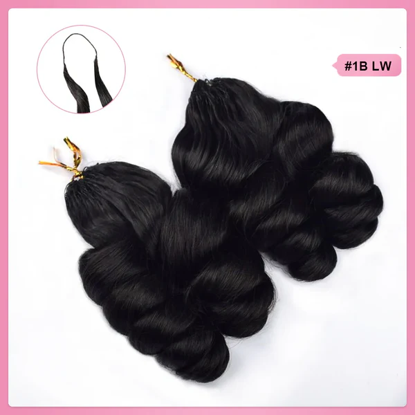 Bling Hair New In Loose Wave Crochet Hair Natural Black Human Hair Extensions[No Code Needed]