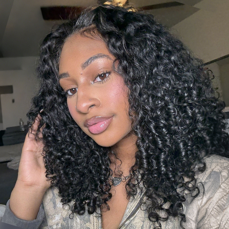 Bling Hair New In Burmese Curly Crochet Human Hair, Designed for Miracle Knots Boho Braids Plush Texture Time-Saving Wear[No Code Needed]
