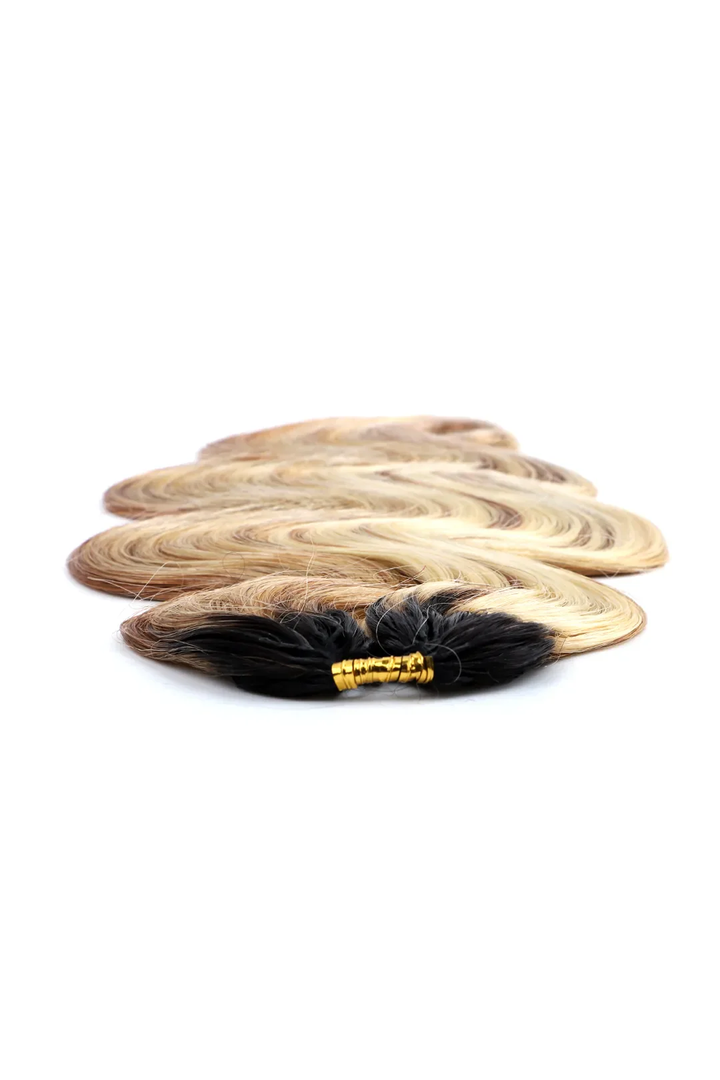 [No Code Needed]New Double Drawn T-Natural Black Mixed #27/30/613 Body Wave Feather Crochet Human Hair Extensions In Bling Hair