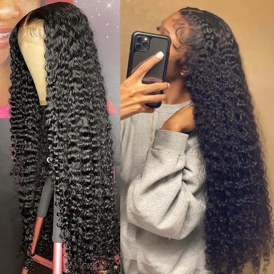 Bling Hair Fashion 13x4 13x6 Deep Wave HD Lace Front Wig Human Hair 180% density Transparent Lace Frontal Wigs For Women Real Hair Wigs PrePlucked Lace Front Wig