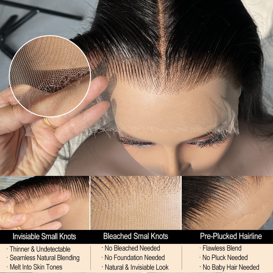 9x6 HD Lace Frontal Closure Straight Human Hair Transparent Lace Closures Only