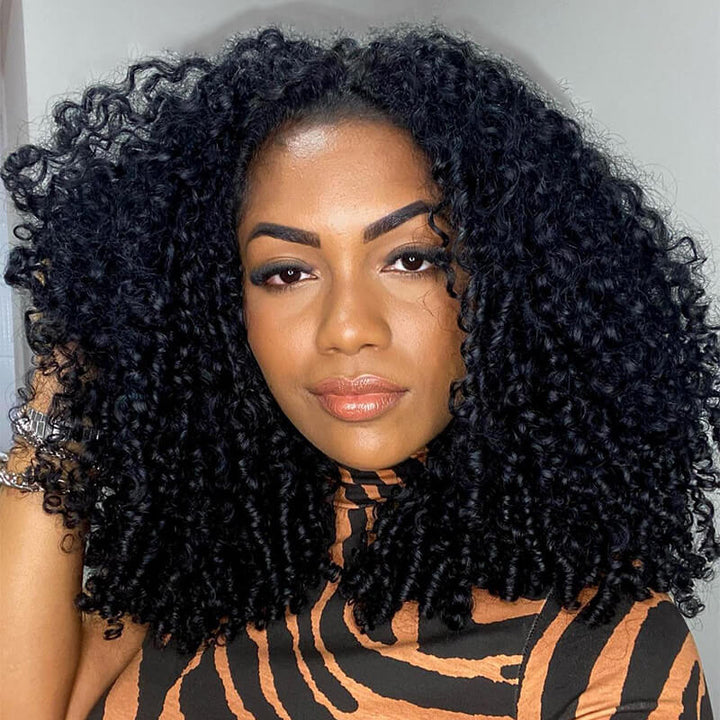 Spiral Curly 4x6 Wear & Go Short Bob Wig Pre-Bleach Knots Human Hair Glueless Pre-Cut Lace Wig