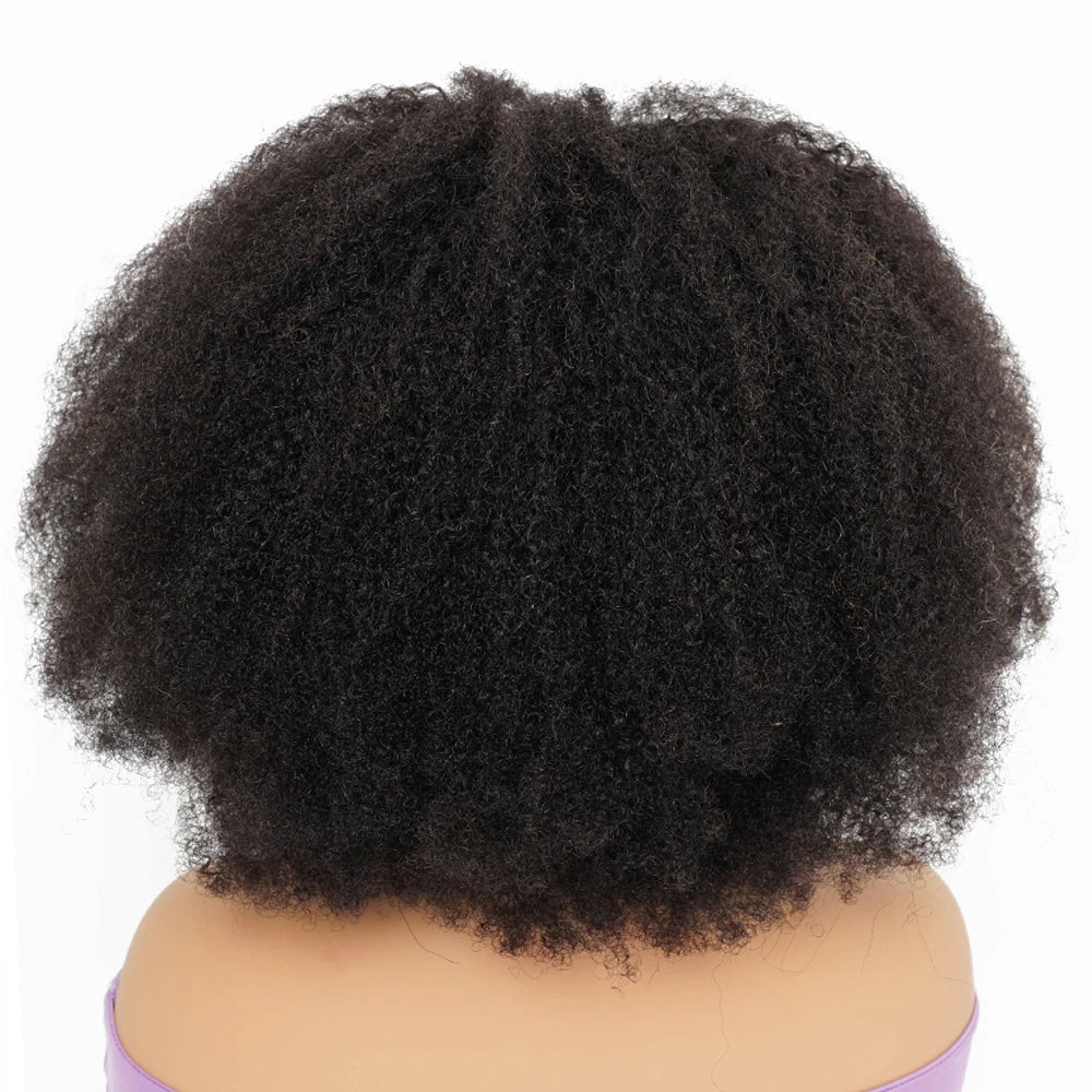 Glueless Afro Kinky Curly Bob 4x4 13x4 Lace Human Hair Wigs