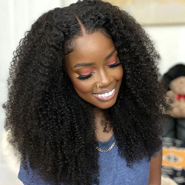 Afro Kinky Curly U Part Wig Glueless Human Hair Wig 4B 4C Easy to Wear