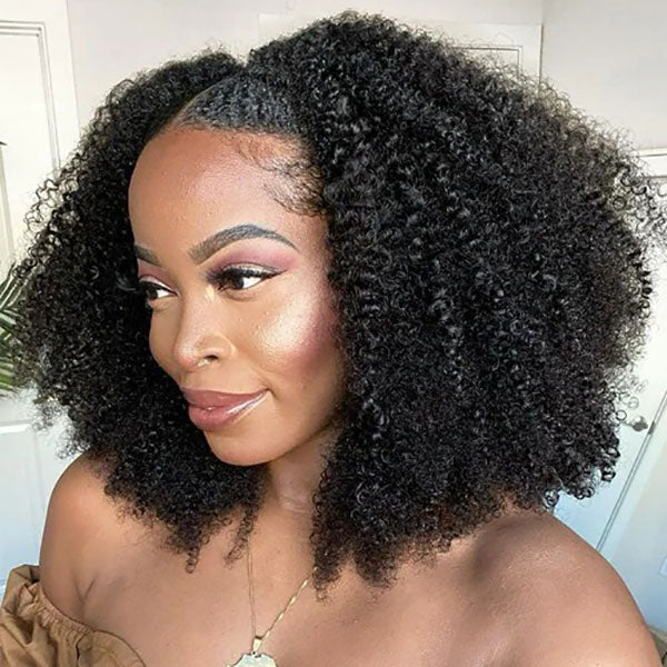 Afro Kinky Curly U Part Wig Glueless Human Hair Wig 4B 4C Easy to Wear