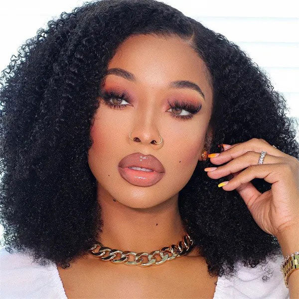 Afro Kinky Curly U Part Wig Glueless Human Hair Wig 4B 4C Easy to Wear