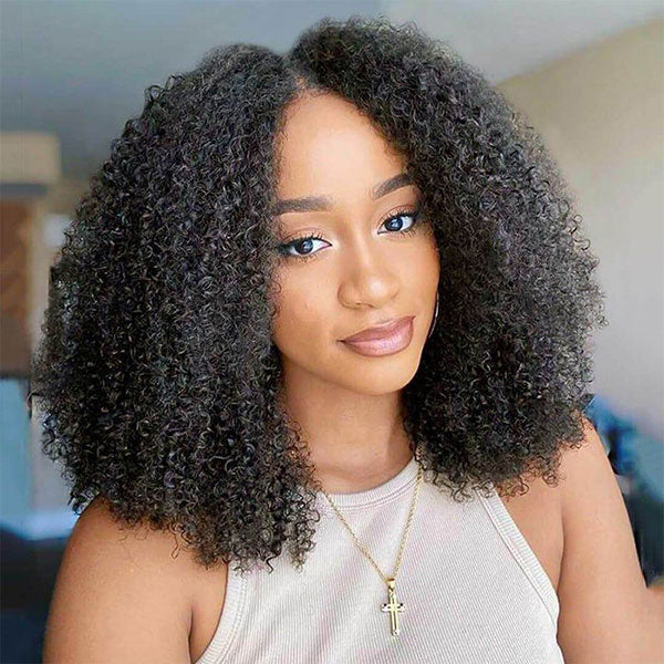 Afro Kinky Curly U Part Wig Glueless Human Hair Wig 4B 4C Easy to Wear