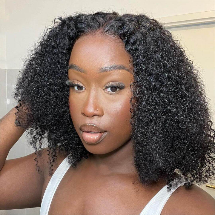 Afro Kinky Curly Natural Color Curly Wig 13x4 Lace Frontal Virgin Human Hair Wigs