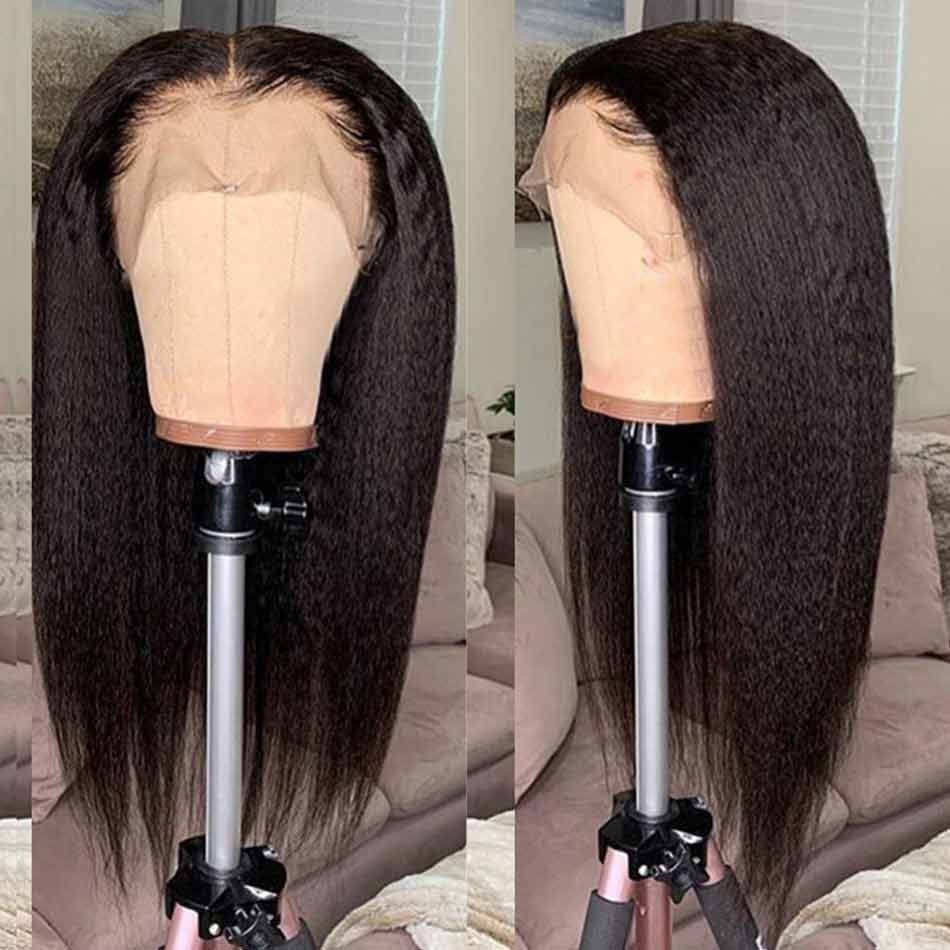 Yaki-Kinky-Straight-Lace-Front-Human-Hair-Wig-Yaki-Straight-13x4-Pre-Plucked-Human-Ha