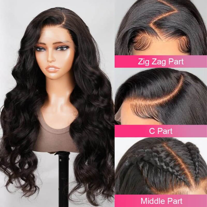 13x6 Body Wave Lace Front Human Hair Wigs 150% Density Brazilian Transparen Lace Frontal Wig For Women