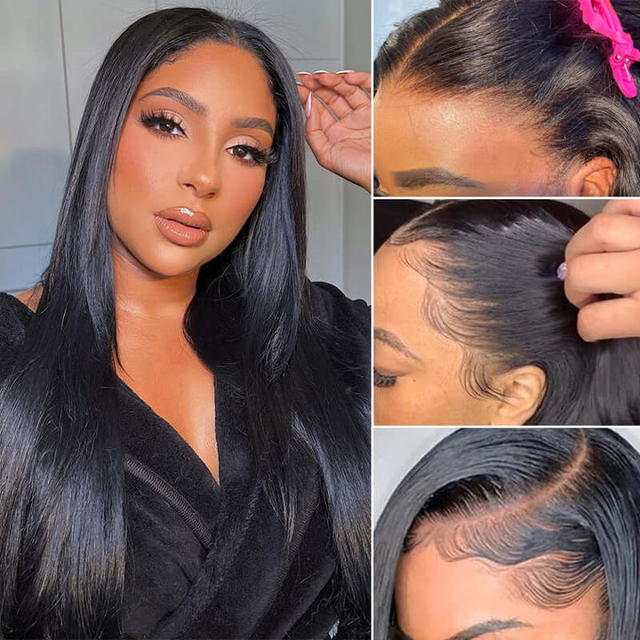 Bling Hair 13x4 HD Lace Front Wigs Straight Virgin Hair Wigs With Baby hair Melted Match All Skin