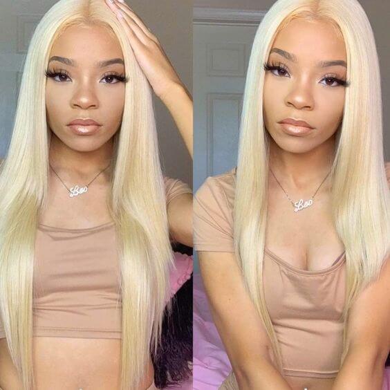 Blinghair 5x5 613 Blonde Transparent HD Lace Closure Wigs Straight Virgin Human Hair Wigs