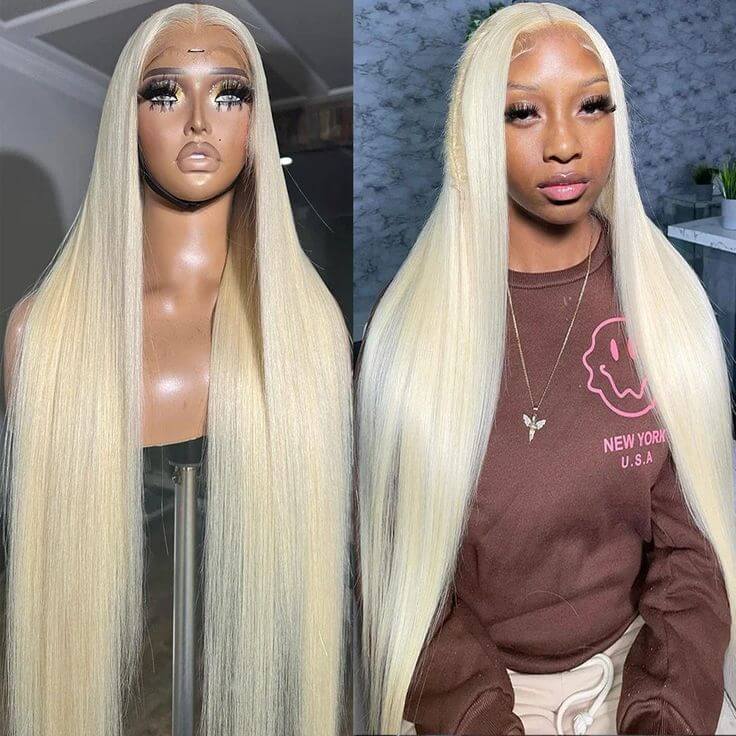 Blinghair 5x5 613 Blonde Transparent HD Lace Closure Wigs Straight Virgin Human Hair Wigs