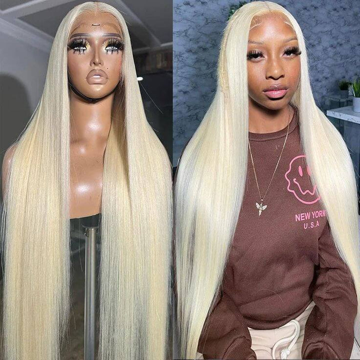 Blinghair 5x5 613 Blonde Transparent HD Lace Closure Wigs Straight Virgin Human Hair Wigs