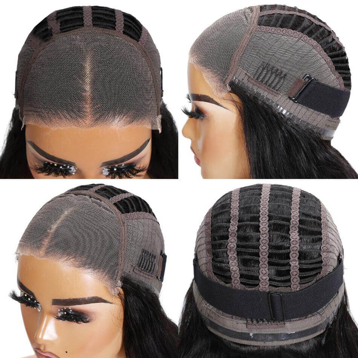 Bleached Knots Pre-Cut Glueless Lace Wig Loose Wave Human Hair Wigs With Pre-Plucked Hairline