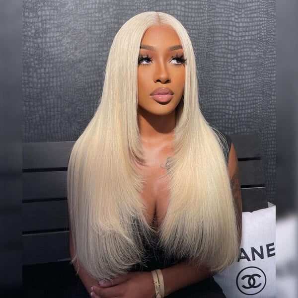 Blonde Straight Butterfly Haircut #613 Wig Layered Hair Wig High Quality Remy Hair
