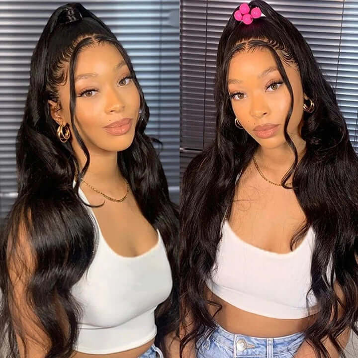 13x6 Body Wave Lace Front Human Hair Wigs 150% Density Brazilian Transparen Lace Frontal Wig For Women