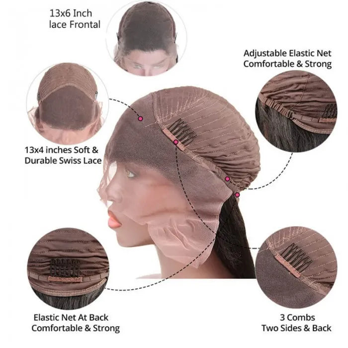 13x6 Body Wave Lace Front Human Hair Wigs 150% Density Brazilian Transparen Lace Frontal Wig For Women