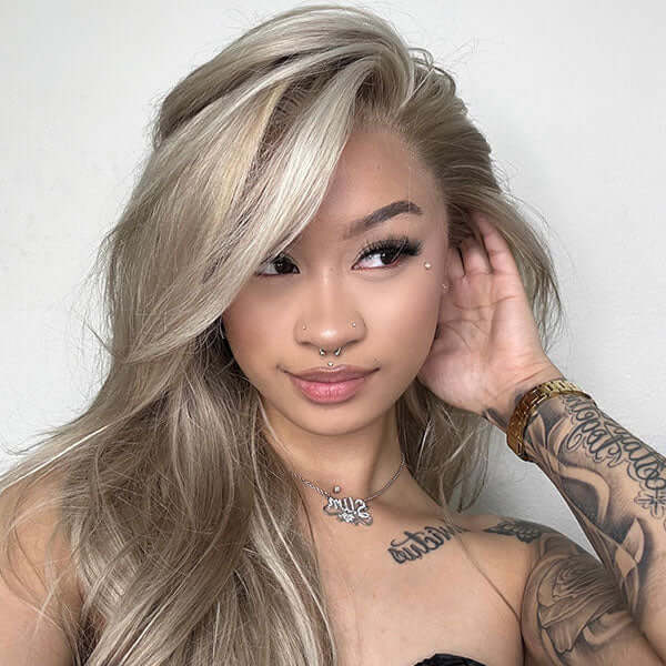 Customized Blonde Balayage on Brown Hair Transparent 13x4 &13x6 Lace Frontal Wig
