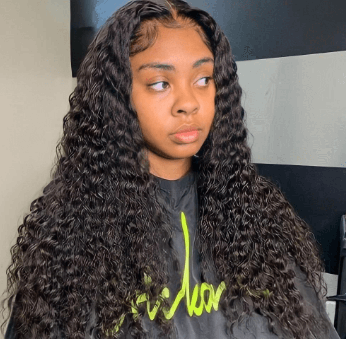 Deep Wave 5x5 Lace Closure Human Hair Wig Pre Plucked Brazilian Remy Hair