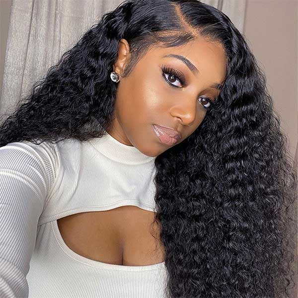 Swiss HD Lace Deep Wave 13x6 Full Lace Frontal Wigs 100% Human Hair Wig