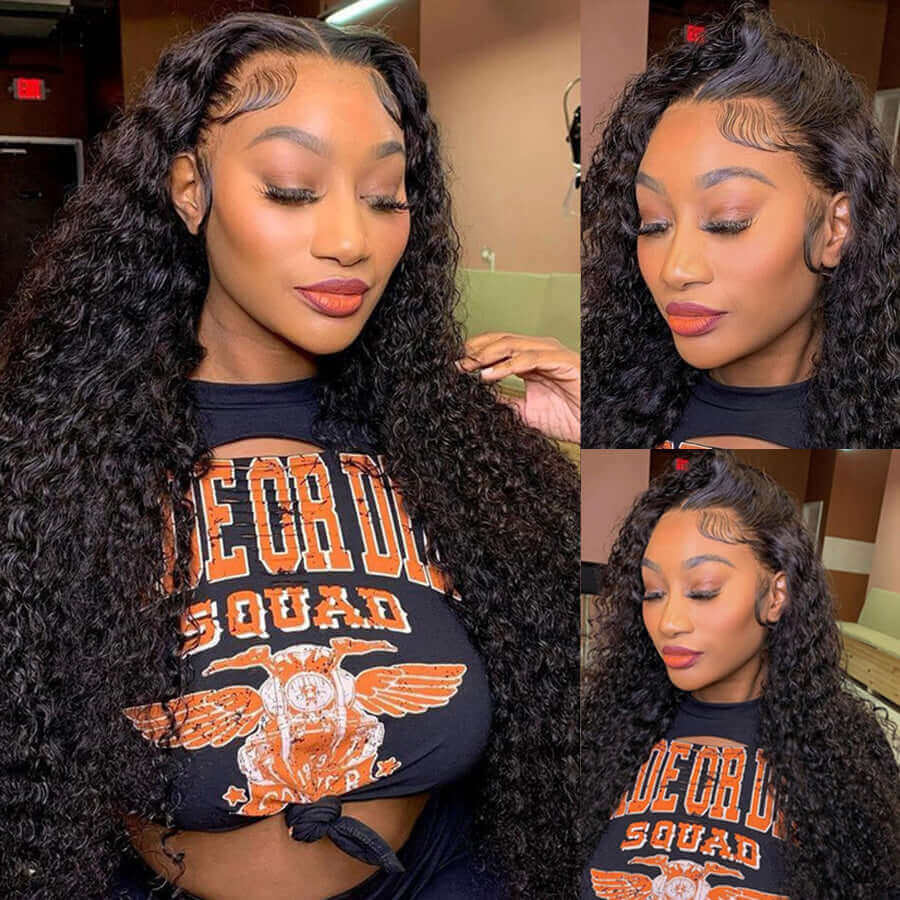 Swiss HD Lace Deep Wave 13x6 Full Lace Frontal Wigs 100% Human Hair Wig