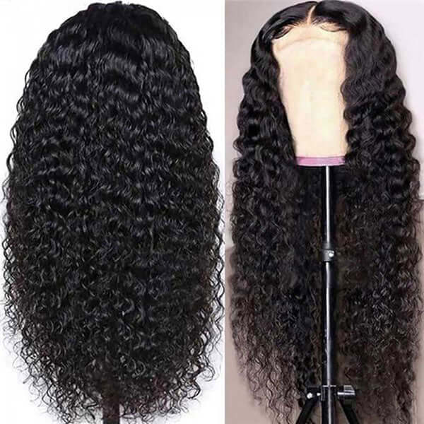 Super Sale Deep Wave 13x4/13x6 Lace Frontal Human Hair Wig Natural Black