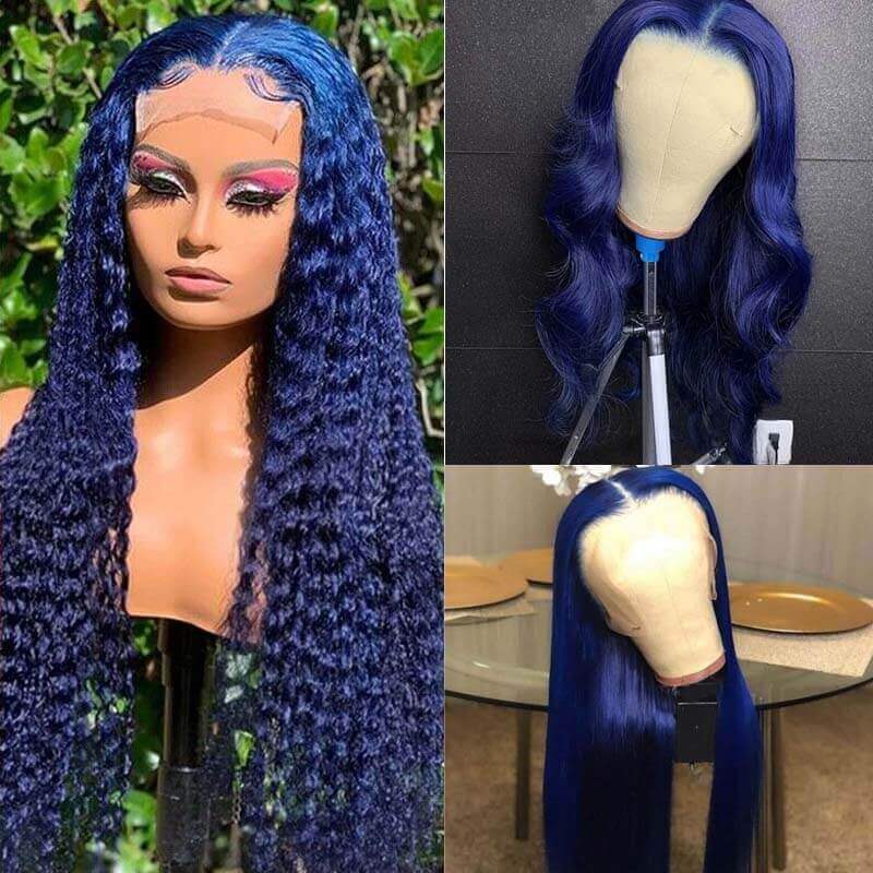 Flawless Blue BlingHair Body Wave Human Hair Wigs Pre Plucked With Baby Hair