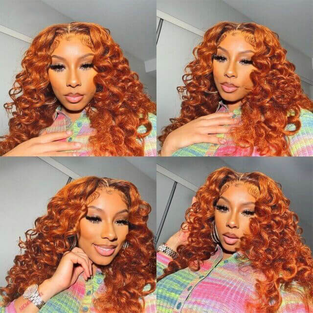 Ginger Loose Wave Wig Human Hair Front Pre-Plucked Color Wig