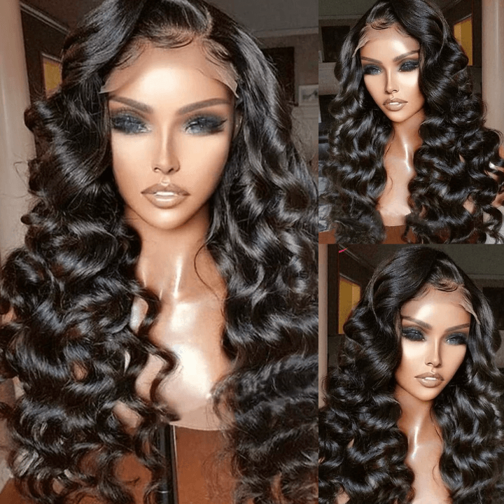 Glueless Loose Wave Wigs Virgin Human Hair 5*5/13*4 HD Lace Front Wig Pre Plucked Hairline