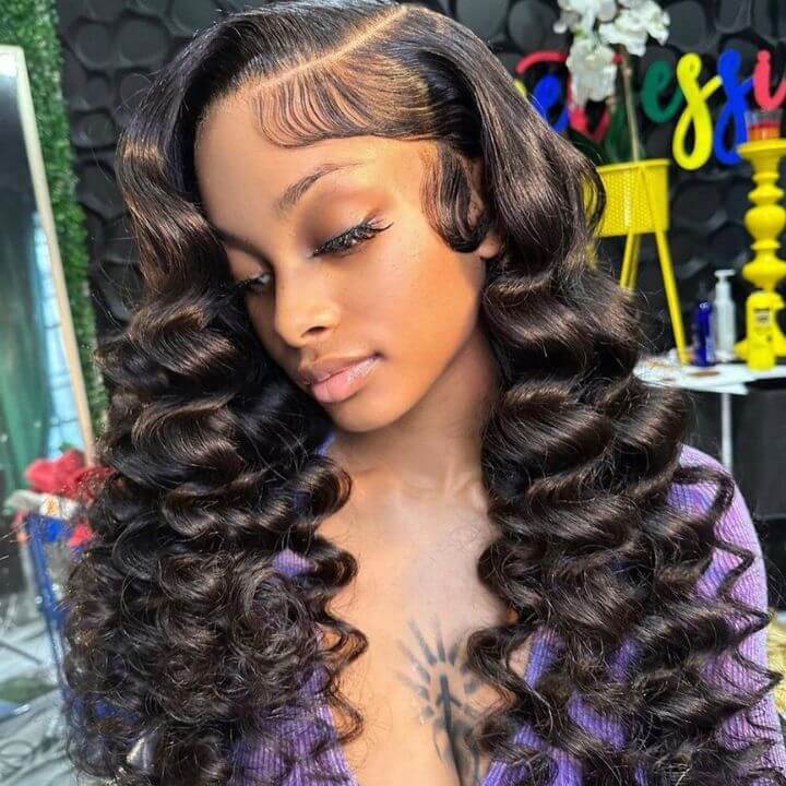Glueless Loose Wave Wigs Virgin Human Hair 5*5/13*4 HD Lace Front Wig Pre Plucked Hairline