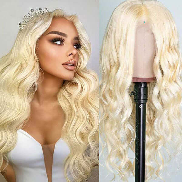 Glueless Wigs Human Hair 613 Blonde Body Wave 4*4 5*5 HD Lace Closure Wig Pre-Cut Ready to Wear