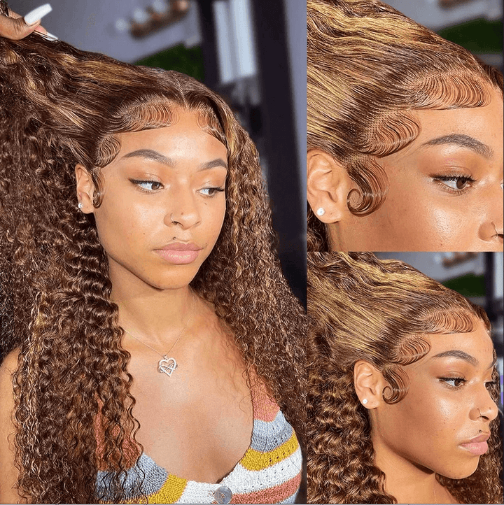 Highlight Deep Wave Transparent Lace Wigs 13x4  / 4x4 Virgin Hair Wigs