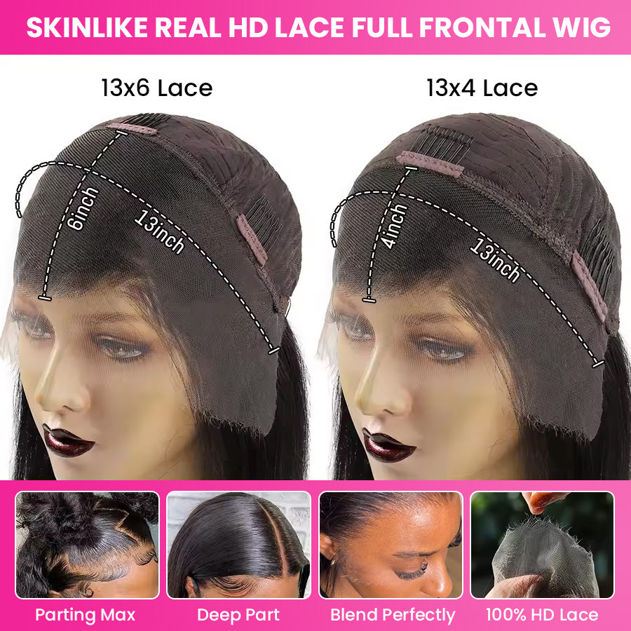 Breathable Soft Human Hair Body Wave 13x4 13x6 HD Lace Front Wig Melted All Skin