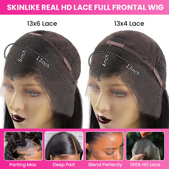 Breathable Soft Human Hair Body Wave 13x4 13x6 HD Lace Front Wig Melted All Skin