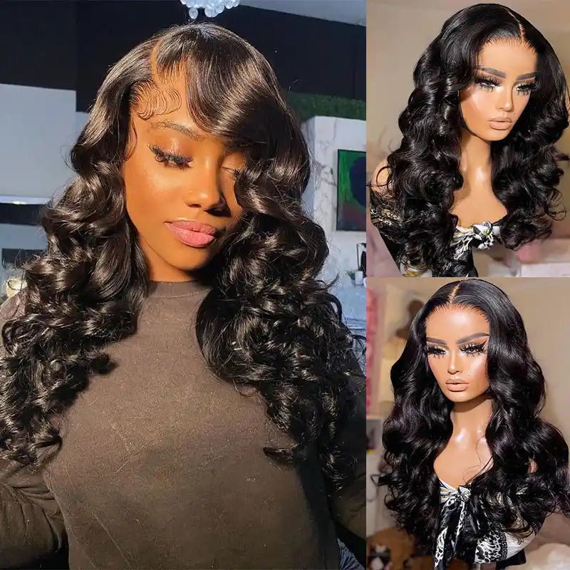 HD Lace Wigs Double Drawn Hair Loose Wave Virgin Hair Wig Melted Match All Skin
