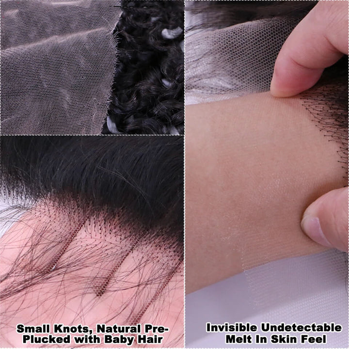 HD Deep Wave 5x5 13x4 13x6 Lace Closure Pre Plucked with Baby Hair Free Part Human Hair