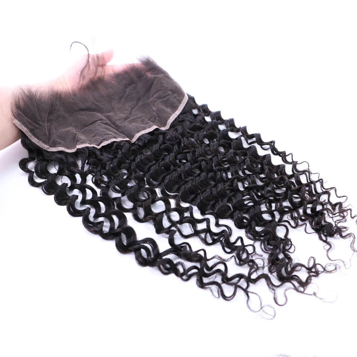 HD Deep Wave 5x5 13x4 13x6 Lace Closure Pre Plucked with Baby Hair Free Part Human Hair