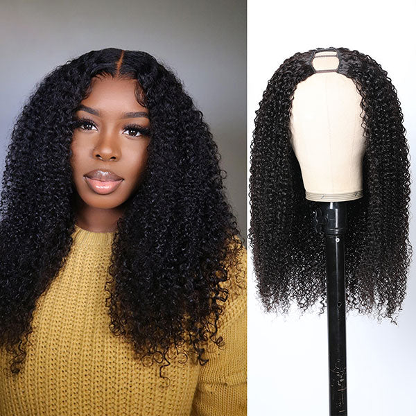U Part Perruques Cheveux Humains Vague de Corps Perruques Couleur Naturelle Bling Cheveux