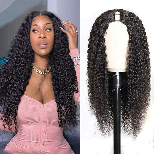 U Part Perruques Cheveux Humains Vague de Corps Perruques Couleur Naturelle Bling Cheveux