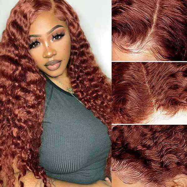 Swiss HD Lace Deep Wave 13x6 Full Lace Frontal Wigs 100% Human Hair Wig