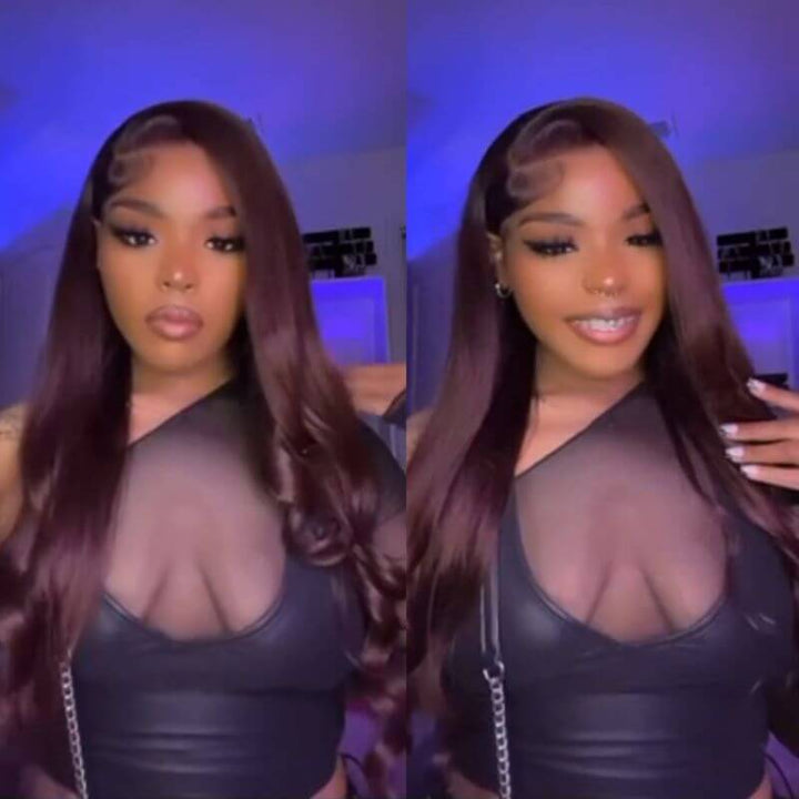 Reddish Brown Color Lace Wig Body Wave Virgin Human Hair Weekly Recommend