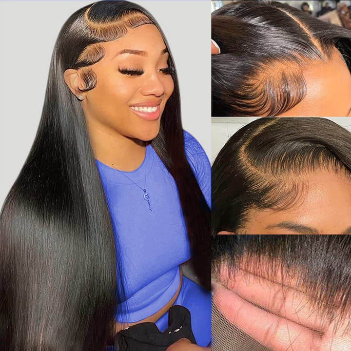 30 Inch 13x6 Bone Straight Lace Front Human Hair Wigs 180% Transparen Lace Wig Clearance sale