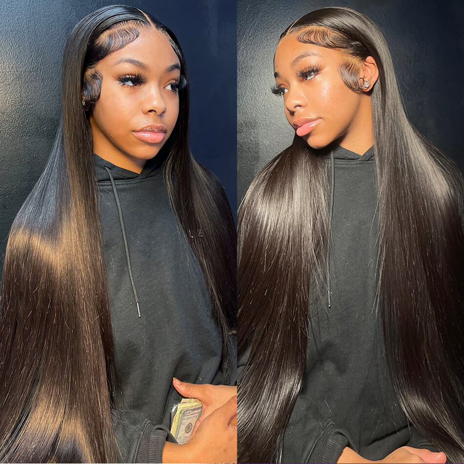 30 Inch 13x6 Bone Straight Lace Front Human Hair Wigs 180% Transparen Lace Wig Clearance sale