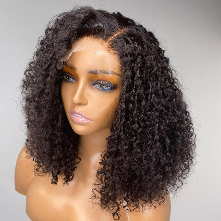 Natural Look Spiral Curly Lace Bob Wig 100% Human Hair